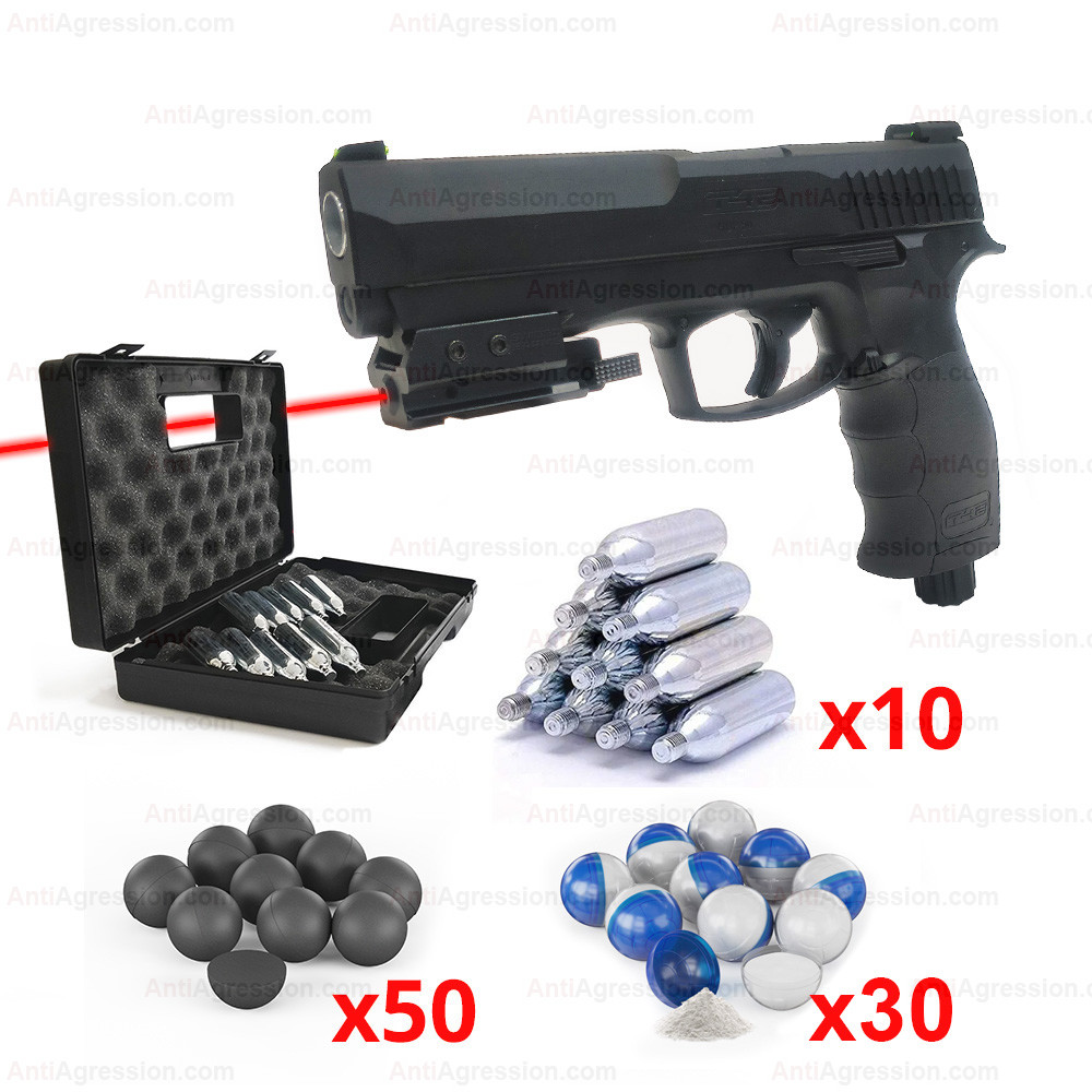 Pack Laser Pistolet Umarex T4E HDP 50 - TP50 - 11 joules Cal. 50 +