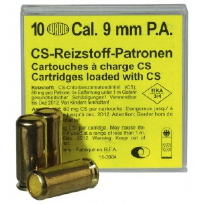 10 Cartouches 9 mm Pistolet à Gaz CS