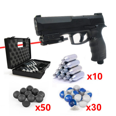 Pack Laser Pistolet Umarex T4E HDP 50 - TP50 - 11 joules Cal. 50 + Micro Laser