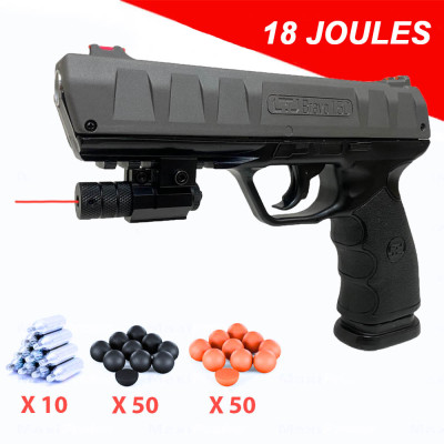 Pack pistolet de défense kimar LTL bravo cal.50 + munitions + micro laser rouge