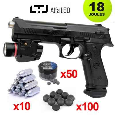 Kit pistolet de défense LTL Alfa 20 joules cal.50
