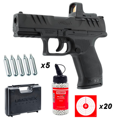 Pistolet Walther PDP Compact 4" Combo RDS cal. 6mm BBs CO2 - puissance 2 joules