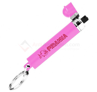 Porte clé de défense poivre Piranha rose rechargeable