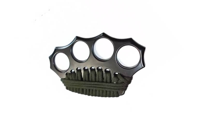 Poing américain noir aluminium paracorde