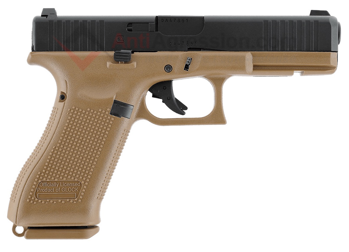 Détails techniques du Glock 17 Gen5 6mm GBB French Edition Coyote