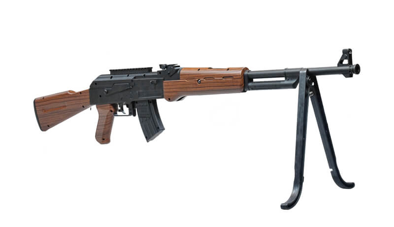 Détail de la crosse imitation bois AK Ekol